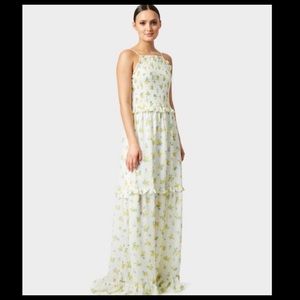 Betsey Johnson Lemon Drop Floral Maxi Dress Sz 4